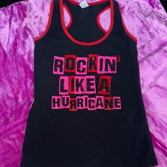 WE  AR  marvelous,  ZUMBA Top with Red Trim - Rockin' Like a Hurricane - Picture 1 of 4